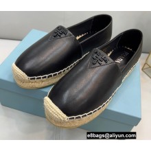 Prada Nappa Leather Espadrilles Black 2022