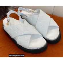 Louis Vuitton Paseo Flat Comfort Sandals Monogram-embossed White 2022