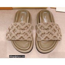Louis Vuitton Pool Pillow Comfort Mules Monogram-embossed Technical Textile Kaki Green 2022