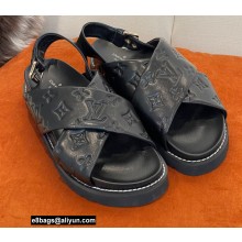 Louis Vuitton Paseo Flat Comfort Sandals Monogram-embossed Black 2022