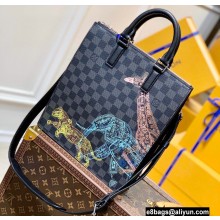 Louis Vuitton Damier Graphite canvas Sac Plat Cross Bag wild animals print N45276