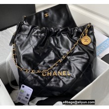 Chanel Shiny Calfskin CHANEL 22 Small Handbag AS3260 Black 2022