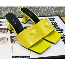 Versace Heel 7cm La Medusa Mid-Heel Mules Yellow 2022