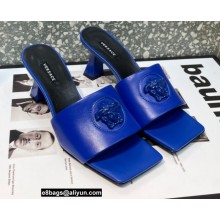 Versace Heel 7cm La Medusa Mid-Heel Mules Blue 2022