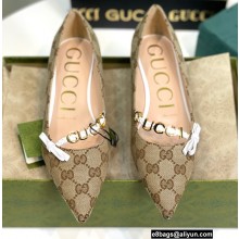 Gucci Ballet Flats with 'GUCCI' 674772 GG Canvas Beige 2022
