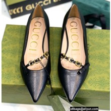 Gucci Ballet Flats with 'GUCCI' 674772 Leather Black 2022