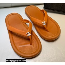 Chanel CC Logo Thong Sandals Mules Caramel 2022