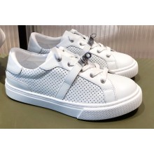 Hermes Kelly buckle perforated Calfskin Day Sneakers White 2022