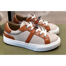 Hermes Kelly buckle perforated Calfskin Day Sneakers Brown 2022