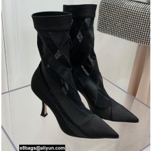 Jimmy Choo Heel 9cm JIMMY CHOO/MUGLER Sheer Spiral Stretch Fabric Sock Ankle Boots 01 2022
