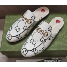 Gucci Horsebit Princetown Slippers GG Leather White/Black 2022