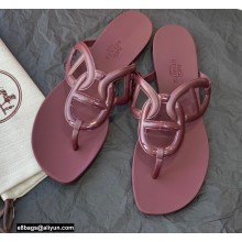 Hermes Egerie Chaine D'ancre TPU Flip Flops Thongs Sandals Burgundy 2022
