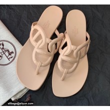Hermes Egerie Chaine D'ancre TPU Flip Flops Thongs Sandals Beige 2022
