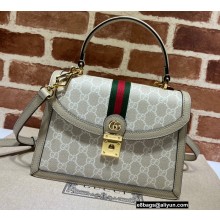 Gucci Ophidia Small Top Handle Bag with Web 651055 GG Canvas Oatmeal