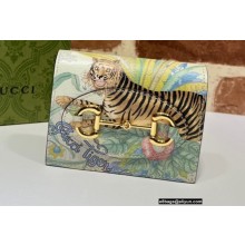 Gucci 1955 Horsebit Card Case Wallet 621887 Tiger Print