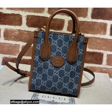 Gucci Mini tote bag with Interlocking G 671623 GG Denim Blue