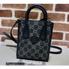 Gucci Mini tote bag with Interlocking G 671623 GG Denim Black
