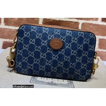 Gucci Shoulder bag with Interlocking G 699133 GG Denim Blue