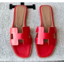 Hermes Oran Flat Sandals in Swift Box Calfskin 81