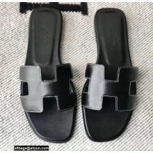 Hermes Oran Flat Sandals in Swift Box Calfskin 08