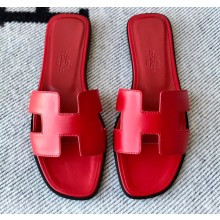 Hermes Oran Flat Sandals in Swift Box Calfskin 82