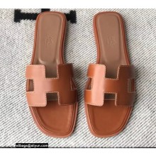 Hermes Oran Flat Sandals in Swift Box Calfskin 02