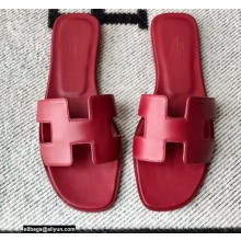 Hermes Oran Flat Sandals in Swift Box Calfskin 17