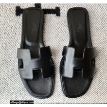Hermes Oran Flat Sandals in Swift Box Calfskin 20