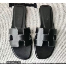 Hermes Oran Flat Sandals in Swift Box Calfskin 04