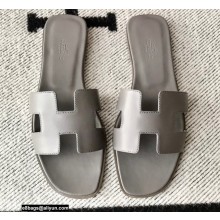 Hermes Oran Flat Sandals in Swift Box Calfskin 22