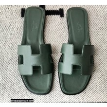 Hermes Oran Flat Sandals in Swift Box Calfskin 27