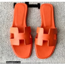 Hermes Oran Flat Sandals in Swift Box Calfskin 32