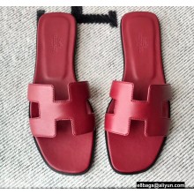 Hermes Oran Flat Sandals in Swift Box Calfskin 37