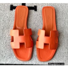 Hermes Oran Flat Sandals in Swift Box Calfskin 42