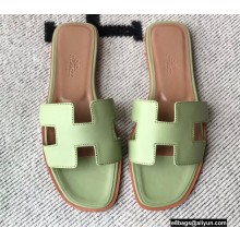 Hermes Oran Flat Sandals in Swift Box Calfskin 48
