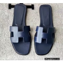 Hermes Oran Flat Sandals in Swift Box Calfskin 54