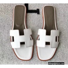 Hermes Oran Flat Sandals in Swift Box Calfskin 52