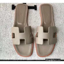 Hermes Oran Flat Sandals in Swift Box Calfskin 63