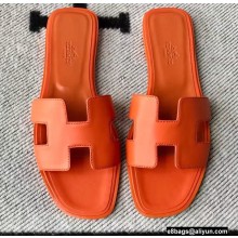 Hermes Oran Flat Sandals in Swift Box Calfskin 67