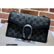 Gucci Dionysus Small Shoulder Bag 400249 Washed GG Denim Black