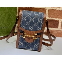 Gucci Horsebit 1955 Mini Bag 625615 GG Denim Blue