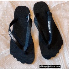Vetements Toes Flip Flops Rubber Thong Slide Sandals Black 2022
