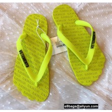 Vetements Toes Flip Flops Rubber Thong Slide Sandals Yellow 2022