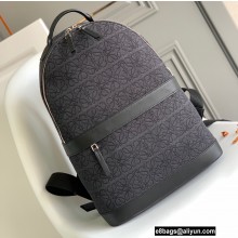 Loewe Round backpack Bag in Anagram jacquard and calfskin Black 2022