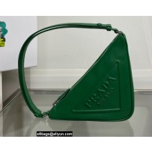 Prada Triangle leather pouch Bag 1NQ043 Green 2022