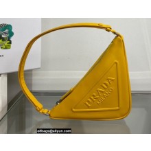 Prada Triangle leather pouch Bag 1NQ043 Yellow 2022
