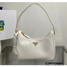 Prada Saffiano leather Mini Hobo Bag 1BC204 White 2022