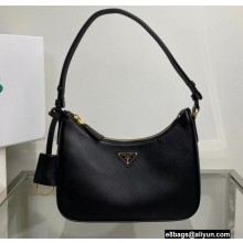 Prada Saffiano leather Mini Hobo Bag 1BC204 Black 2022