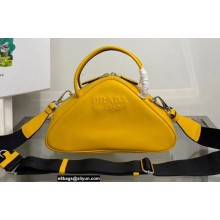 Prada Triangle leather Bag 1BB082 Yellow 2022