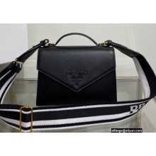 Prada Monochrome Saffiano leather shoulder Bag 1BD317 Black 2022
